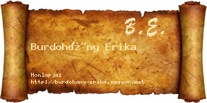 Burdohány Erika névjegykártya